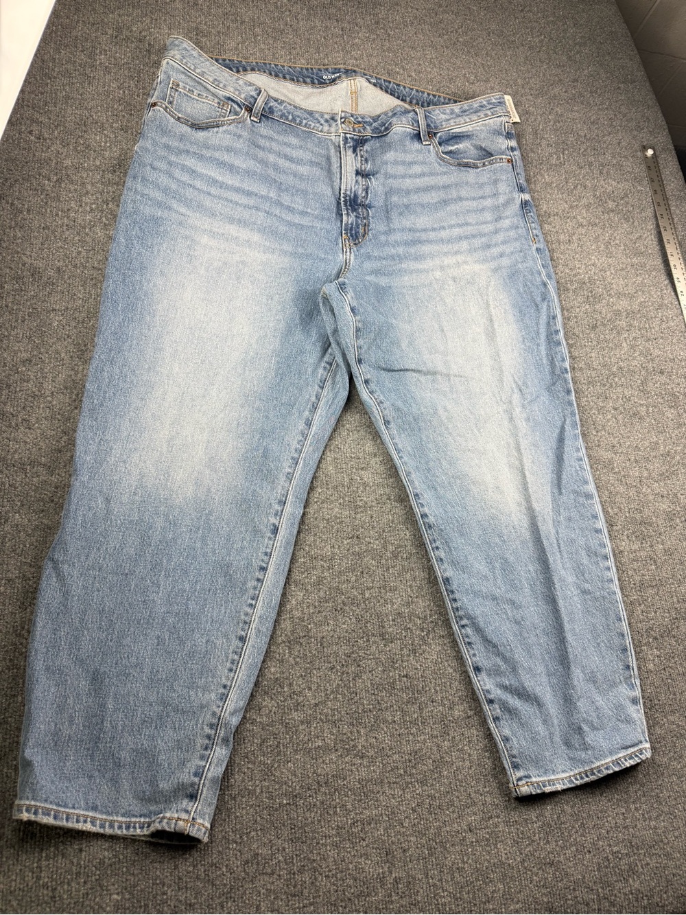 Old Navy OG Straight High Rise Jeans, Blue, Size 24 - Picture 2 of 9